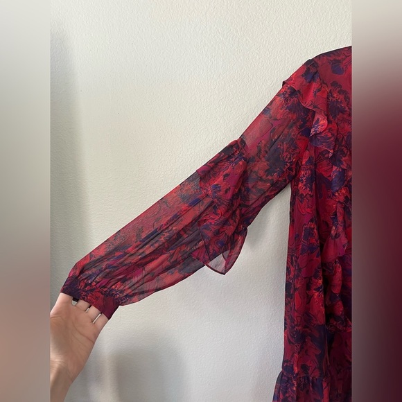 Cinq A Sept Livie Tiered Flowy Floral Mini Dress in Women’s Size 4 - Picture 4 of 15